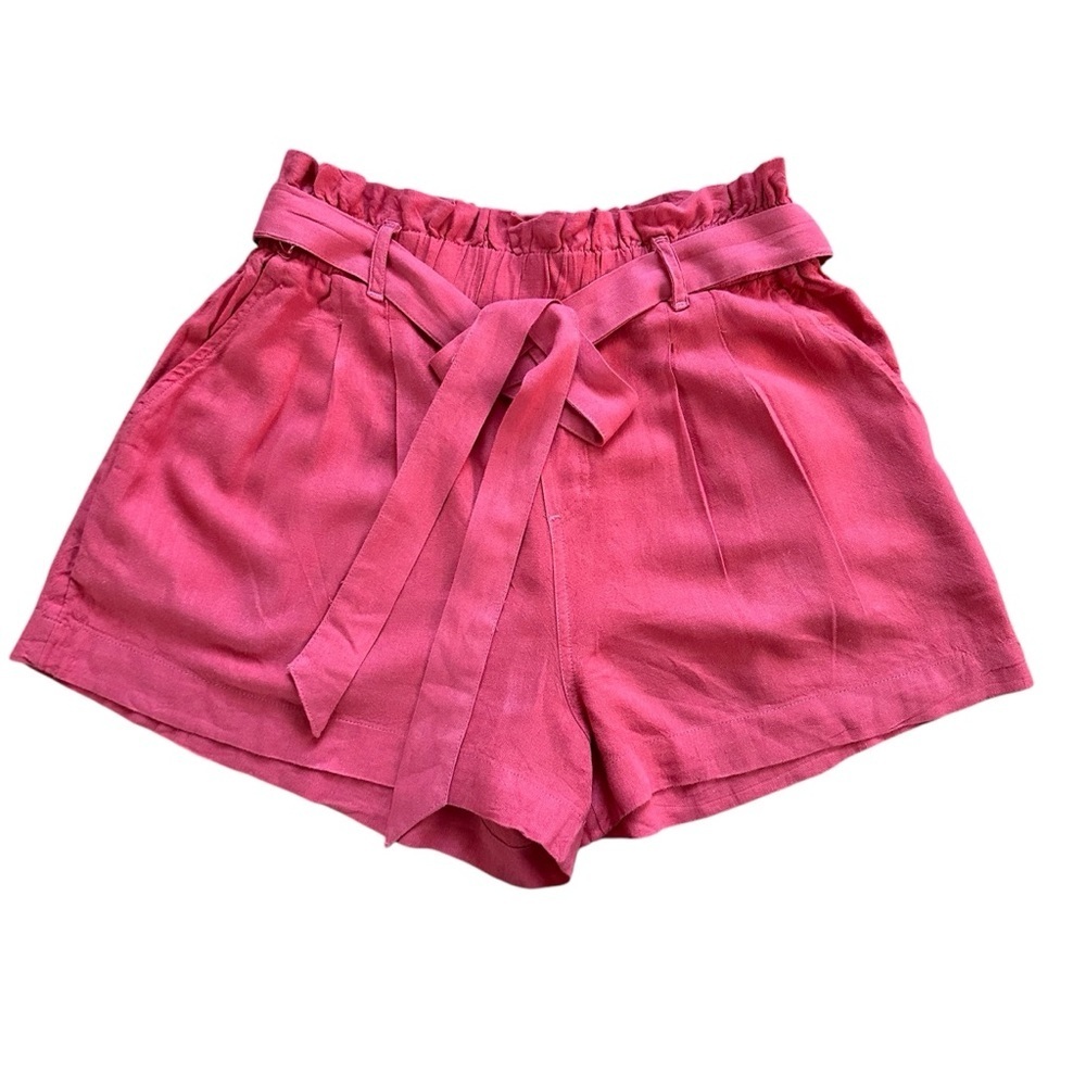 American Eagle Coral Linen Paperbag Shorts
